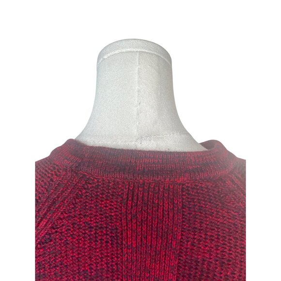 2/$30 Banana Republic Red & Black Small Knit Sweater Cotton/Nylon - Picture 8 of 13